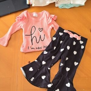 Pink and Black Heart 2 Piece Set